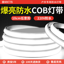 led灯带220v户外超亮cob白光客厅家用吊顶自粘软灯条室外防水线灯