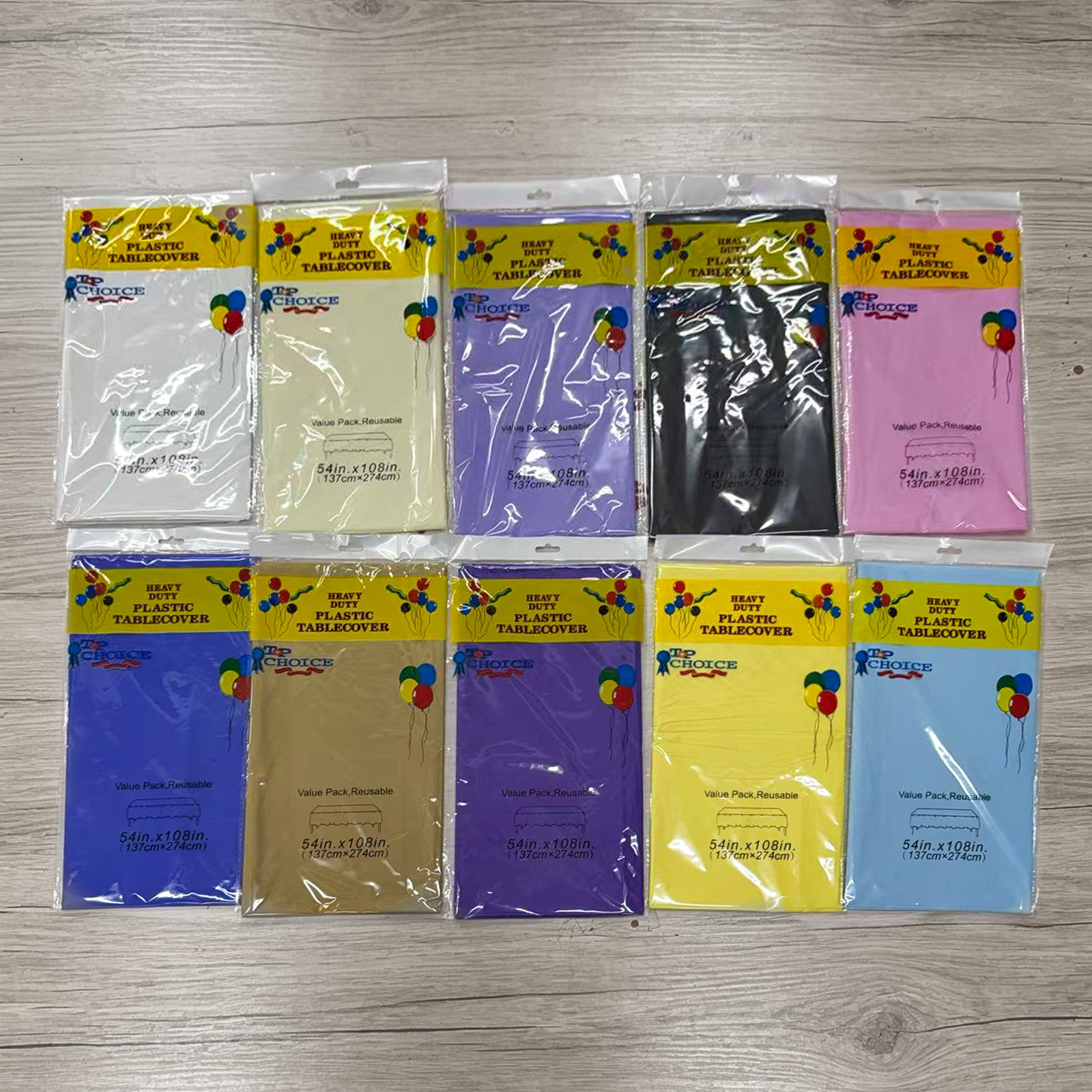 Mantel desechable transfronterizo de color liso, mantel impermeable de plástico PEVA engrosado para hoteles y fiestas de cumpleaños, venta al por mayor en stock.