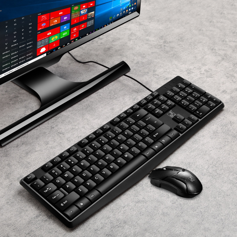 Chasing Leopard Q9B Wired USB Keyboard Notebook Desktop Available Business Office Keyboard and Mouse Set Promotion