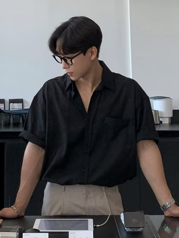 Thin summer trend fashionable colored Japanese retro shirt