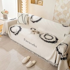 Nordic style double-sided simple sofa cushion cream white anti-slip anti-dust sofa cover set sofa cover blanket all-season universal