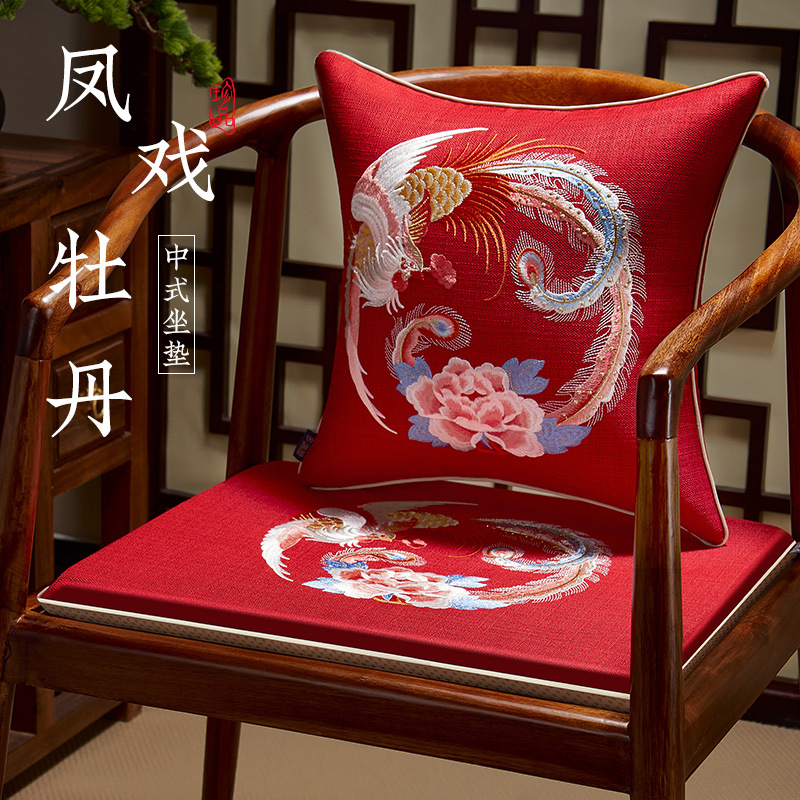 봉황과 모란 - 차이니즈 레드 [도리스 린넨 코트]