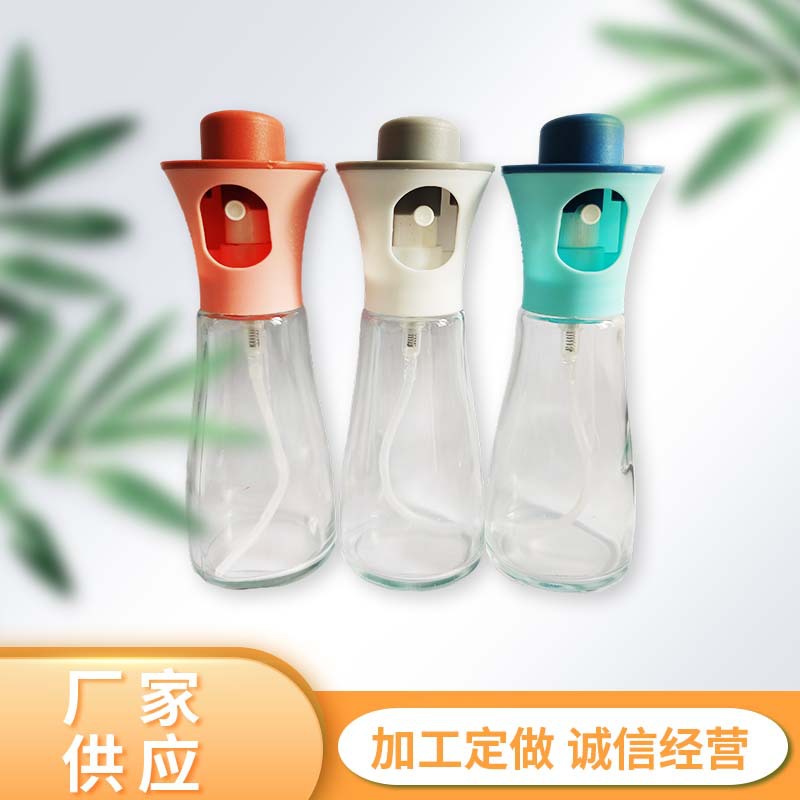 手动按压均匀雾化调味瓶防尘控油玻璃油壶大口径瓶玻璃雾化喷油壶
