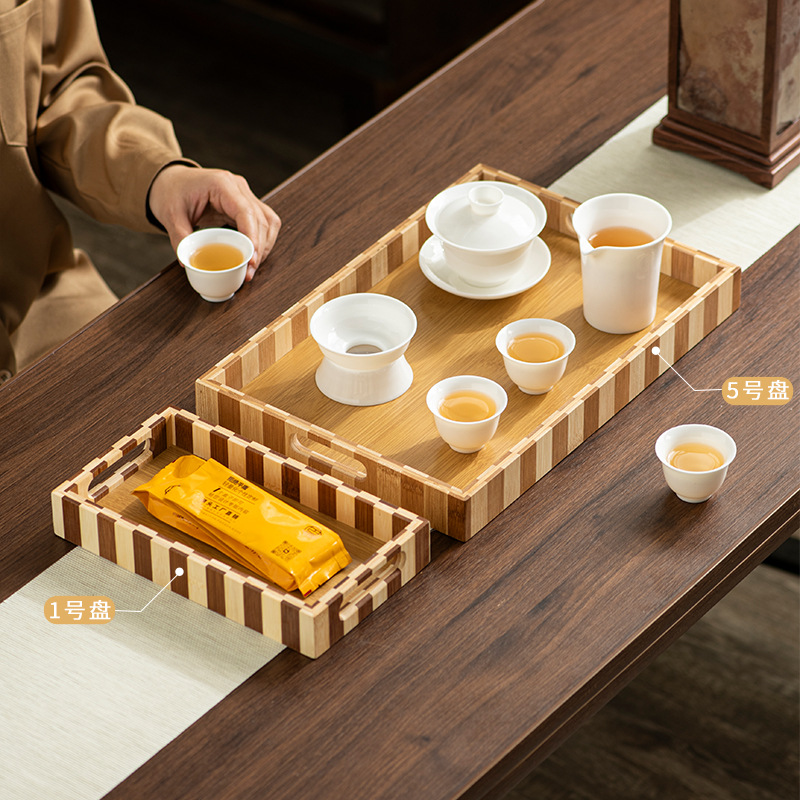 Thickened Bamboo Barbecue Tray for Home Use, Meat and Side Dish Tray, Restaurant Serving Tray, Fruit Tray, Tea Set, Miscellaneous Storage and Presentation Tray