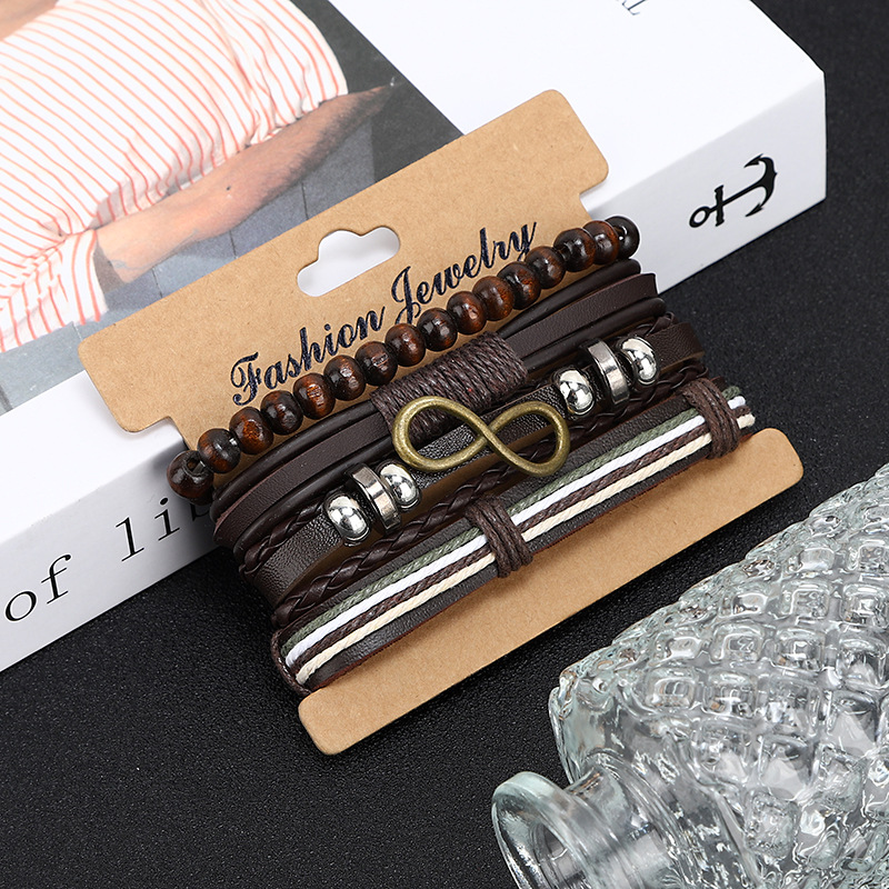 40g Weight Alloy Pendant Material Bangle Classification Pu Leather Chain Material Woven Chain Chain Type 1 Set Quantity Street, Bar Occasion Pu Leather Material Guitar, Rudder, Elephant Pattern Men's Gender Retro, Punk Style Retro Punk Guitar Rudder Elephant Pu Leather Men's Bangle Men Cord & Leather Bracelets 49