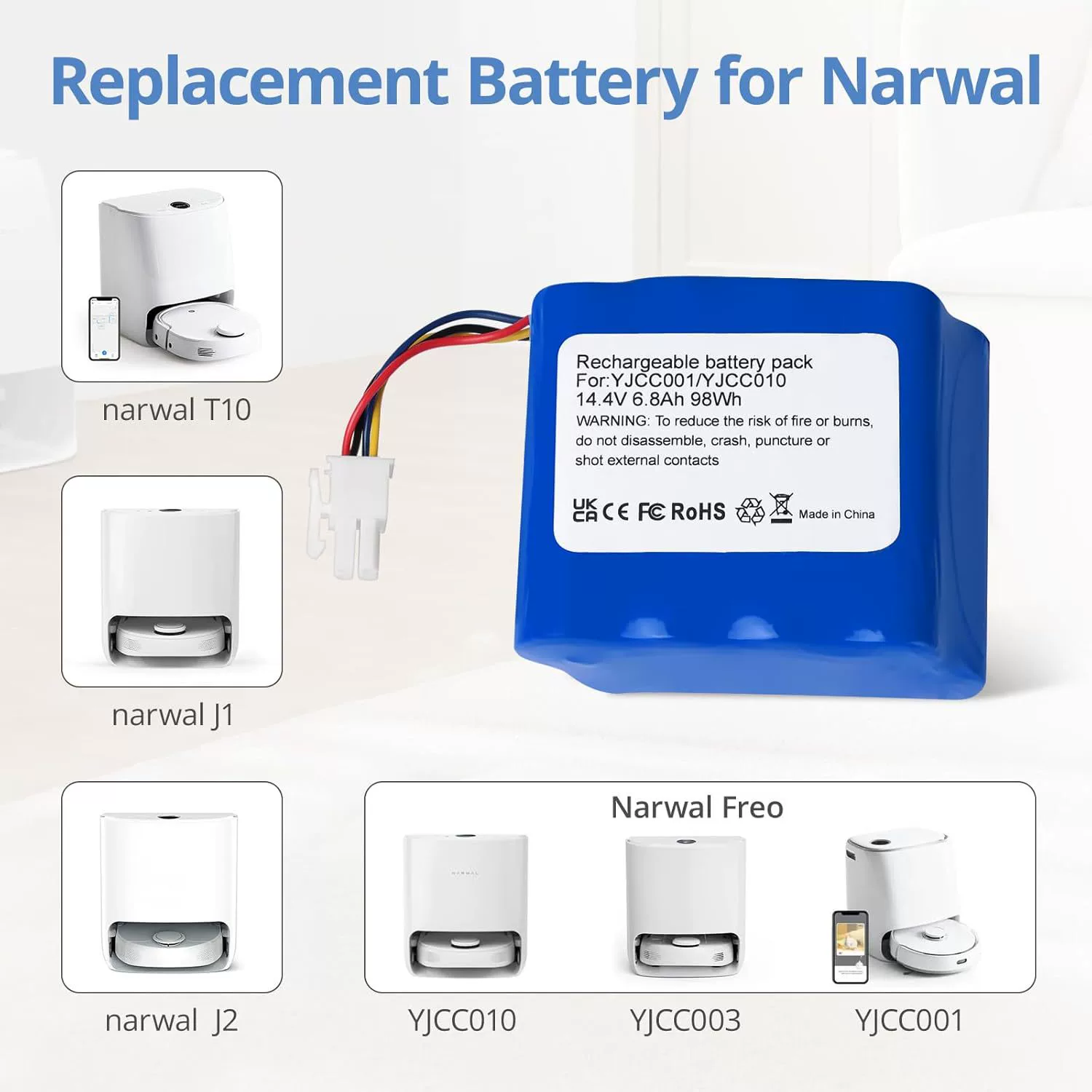 Подходит для облачного кита Narwal T10 J1 J2 YJCC010 YJCC003 YJCC001 сменная батарея