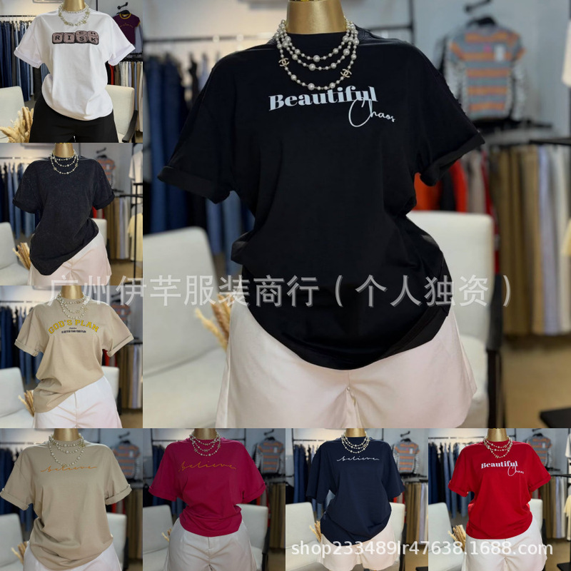 Women Short-Sleeve T-Shirt Top Women's T-Shirt Tops Wholesale in Stock Wholesale Women Short-Sleeve T-Shirt Top Women's T-Shirt Tops Wholesale in Stock Wholesale