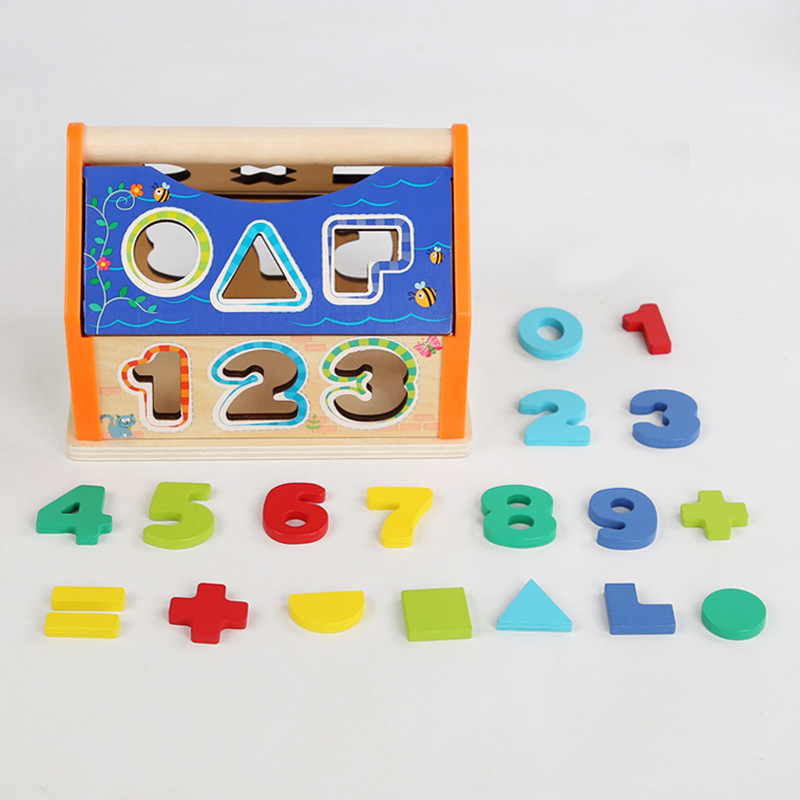 Ejercicio de madera para niños forma de coordinación mano-ojo cognición digital forma de educación temprana casa digital bloques de construcción educativos juguetes