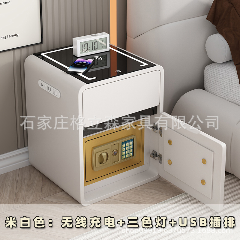 スマートなベッドの頭の箱の金庫は一体でシンプルです。|undefined