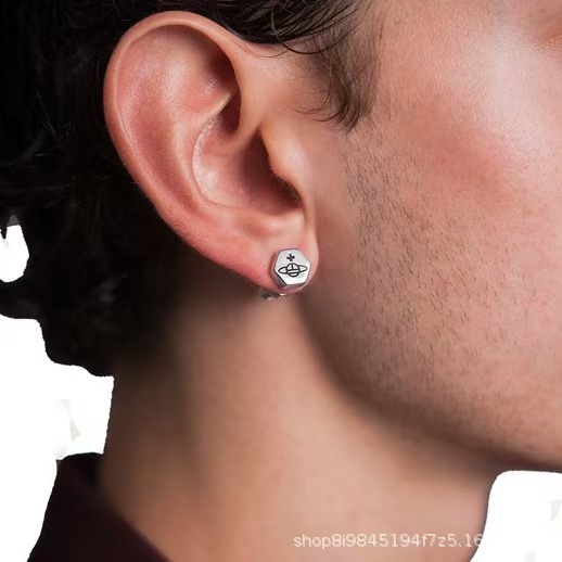 Men's Saturn Series Screw Saturn Logo Ear Bone Nail Nut Cap Punk Couple Hot Style