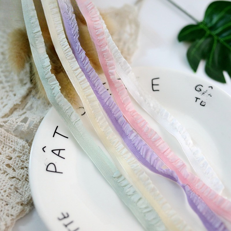 衬衣褶皱蕾丝花边辅料布料蕾丝1cm多色辅料木耳弹力棉花娃娃