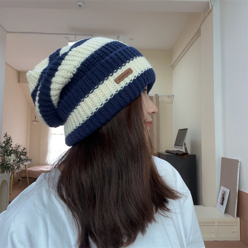 Women's Basic Lady Stripe Eaveless Wool Cap display picture 7