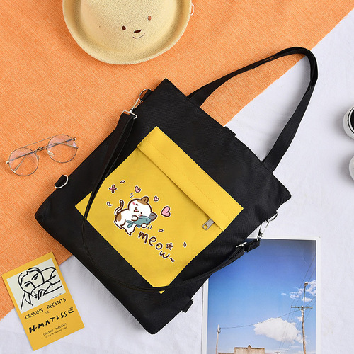 Canvas bag women's handbag student handbag multi-functional tutoring bag tutoring bag multi-purpose wholesale shoulder bag bag