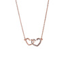 Necklace stainless steel heart shaped, golden fashionable fresh universal short chain for key bag , 18 carat, pink gold