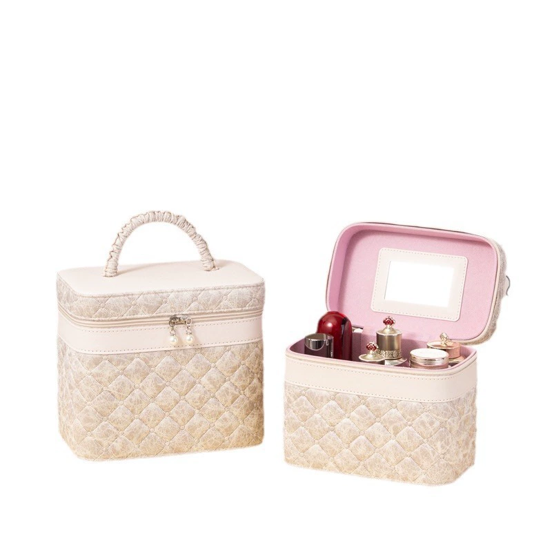 Handheld capacious cosmetic bag for traveling, storage box, gift box