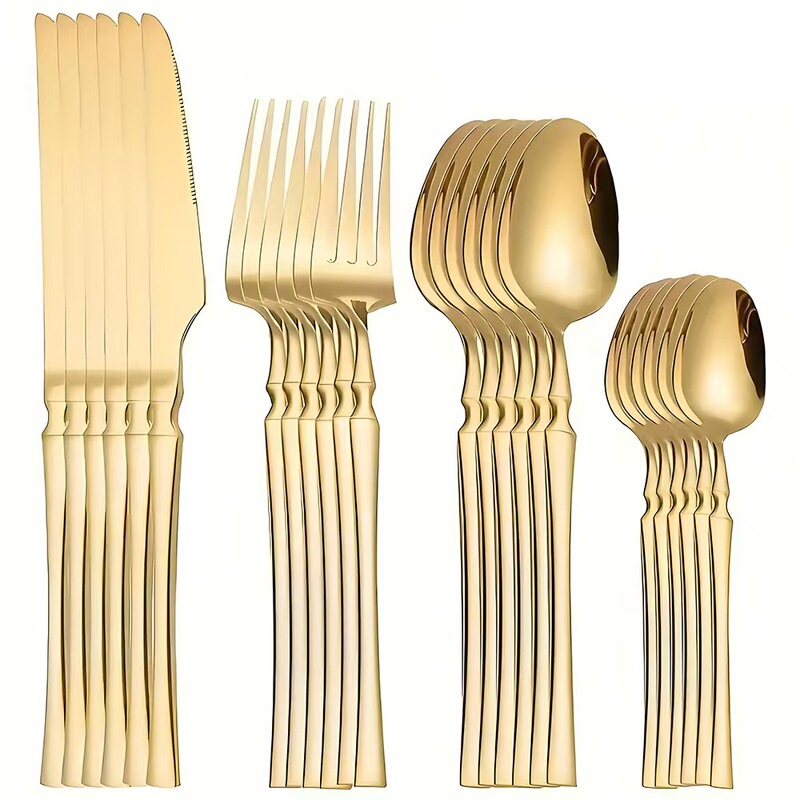 26-Year-Old Brand New Cross-Border Stainless Steel Steak Knife and Fork Cutlery Set, Small Waist Knife, Fork, and Spoon Set for 6 People, 24-Piece Set 26-Year-Old Brand New Cross-Border Stainless Steel Steak Knife and Fork Cutlery Set, Small Waist Knife, Fork, and Spoon Set for 6 People, 24-Piece Set
