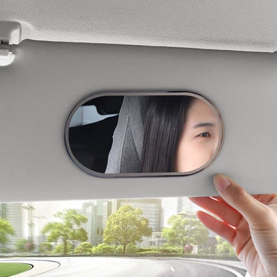 Car Sun Visor Vanity Mirror Universal Car Interior Passenger Sunshade Thin Version with Comb Stainless Steel Vanity Mirror