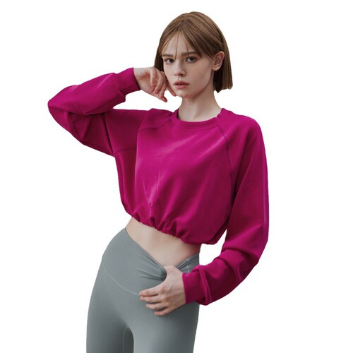 Women's Spring Hoodie Yoga Top Long Sleeve Outdoor Running Loose Fitness Pullover Exercise Toning Netball Gym Clothing