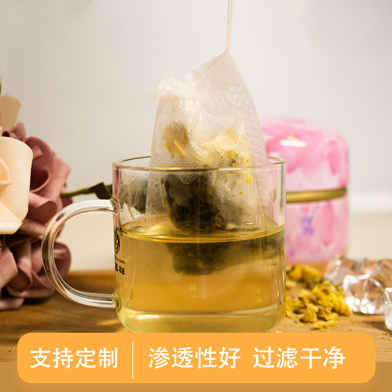 100个8*10cm玉米纤维抽线茶包袋煎中药袋泡茶茶叶过滤空茶袋