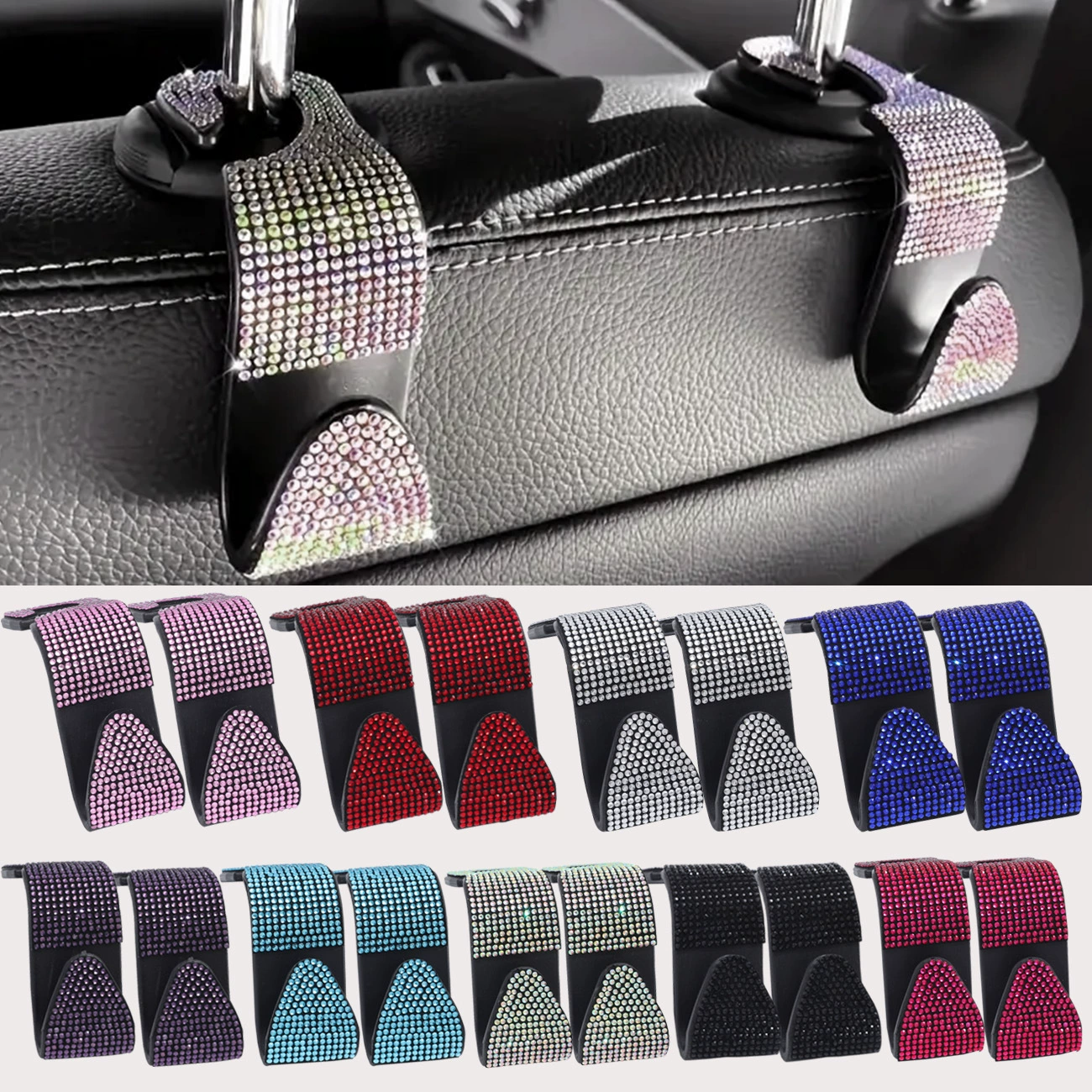 Автомобильный крючок с алмазной спинкой сиденья подвесная крючок декоративная спинка сиденья многофункциональный невидимый автомобильный крючок