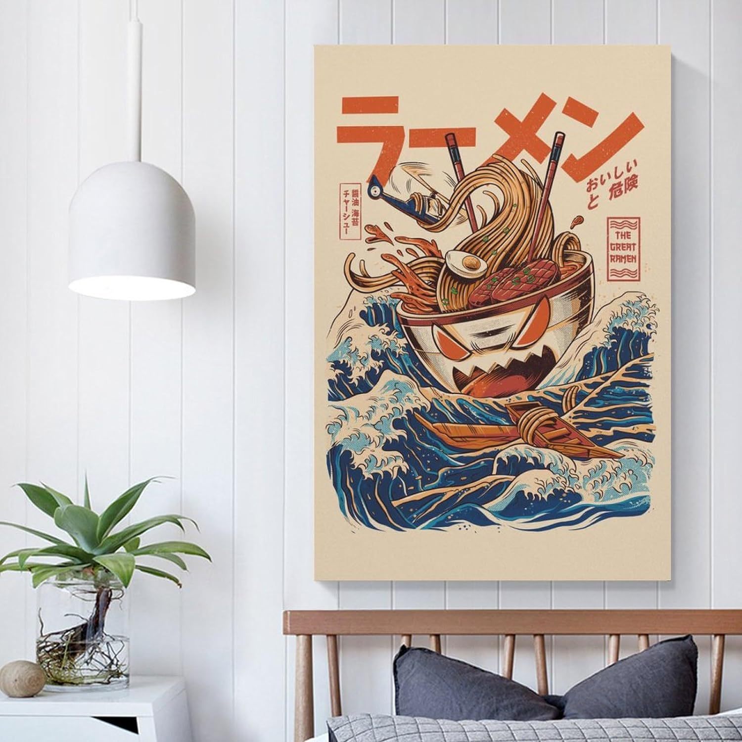 Hot selling Kanagawa big ramen poster decoration painting canvas…