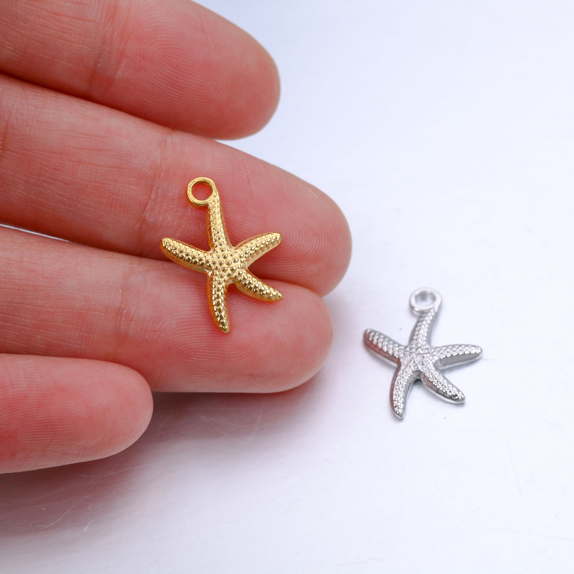 Plating Design A Pack Of 3 18*14mm 304 Stainless Steel Starfish Polished Pendant