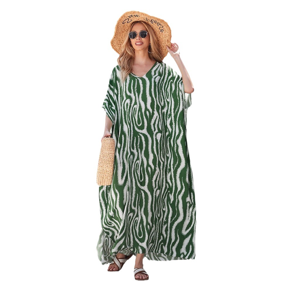 4 colores transfronterizos Amazon rayón impreso playa blusa vestido bohemio bikini cubierta hasta 3905