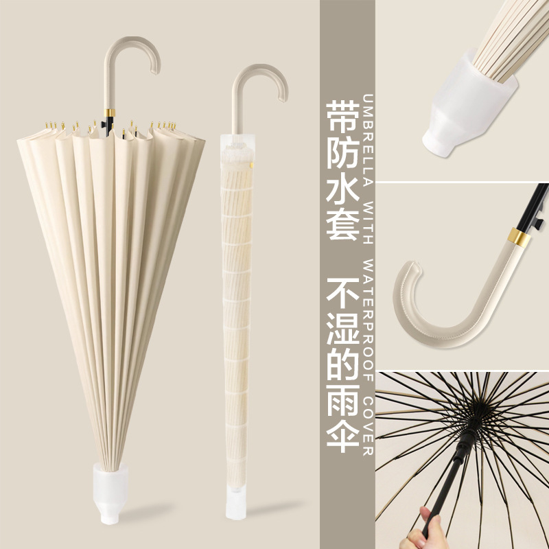 Waterproof Cover Umbrella with Long Handle, Enlarged, Thickeneded and Reinforced, Double Oversized Umbrella, Storm-Resistant Umbrella with Custom Printed Logo Wholesale