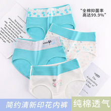 纯棉内裤 日系可爱少女满印高档学生中高腰甜美透气收腹三角裤