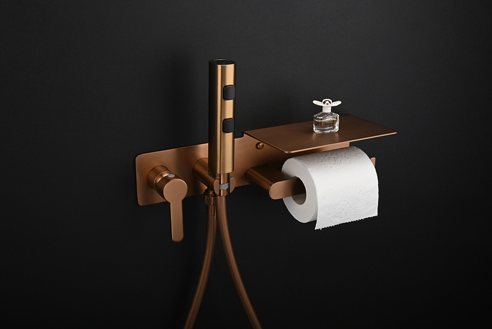 Bathroom toilet spray gun companion set, bathroom toilet cold and hot washbasin, concealed toilet spray gun with tissue holder undefined