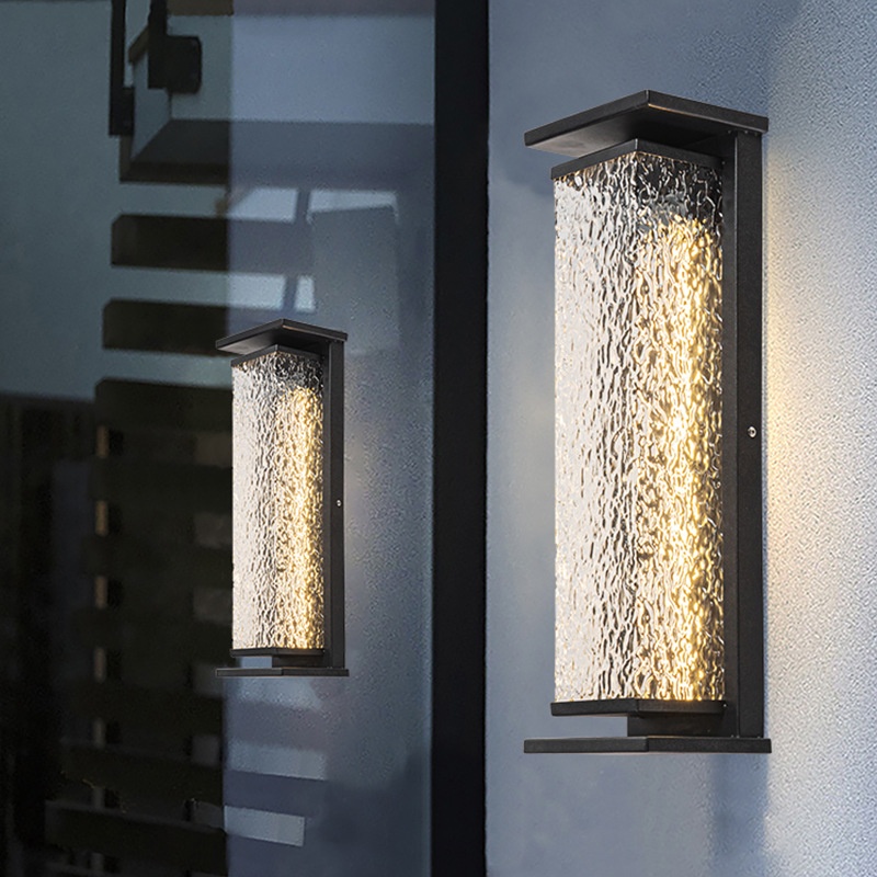 Simple outdoor wall lamp waterproof villa yard gate column lamp outdoor door balcony terrace solar wall lamp