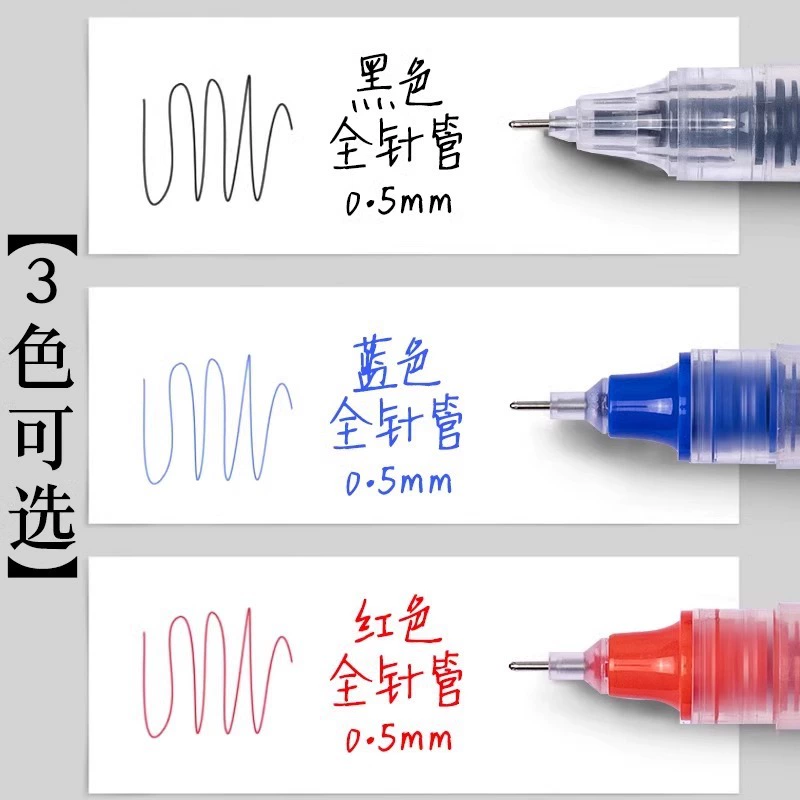 Rollerball Pen, Quick-Dry 5 mm Tip, Large-Capacity Ink for Elementary Students, Black Packs