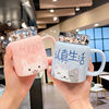 Cute ceramics for beloved, Japanese coffee cup with glass