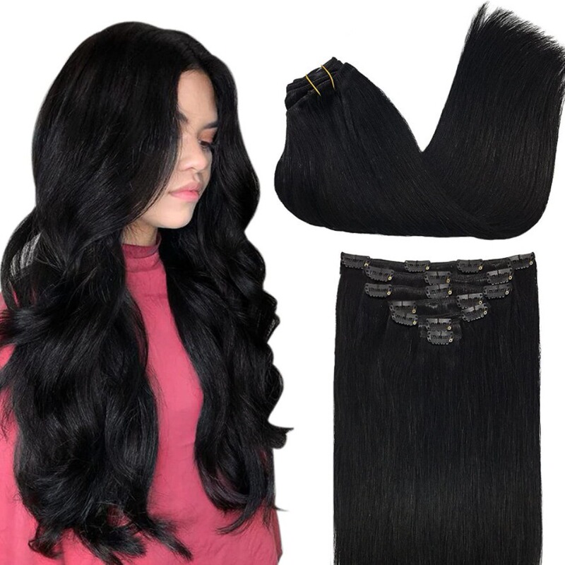 Cross-border real hair wig clip in human hair