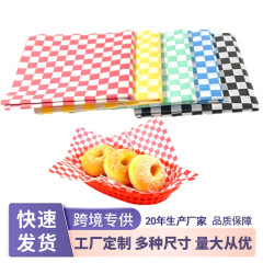 メーカー卸売り格子印刷防油紙ハンバーガー紙パンマット紙皿パッド紙サンドイッチ包装紙
