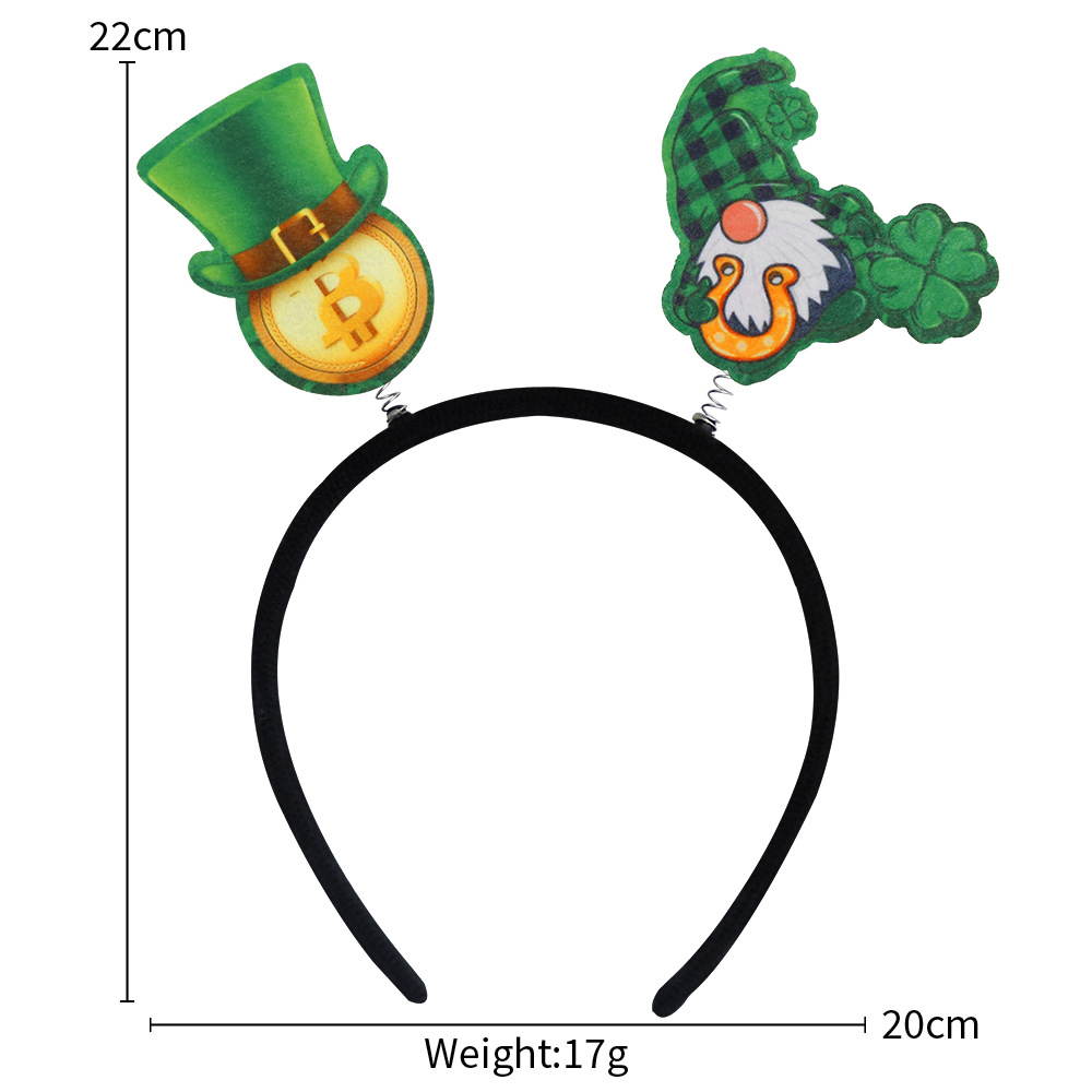 2026 nuevo día de Irlanda decoración afortunada tocado de pelo de San Patricio vestido de pelo de trébol