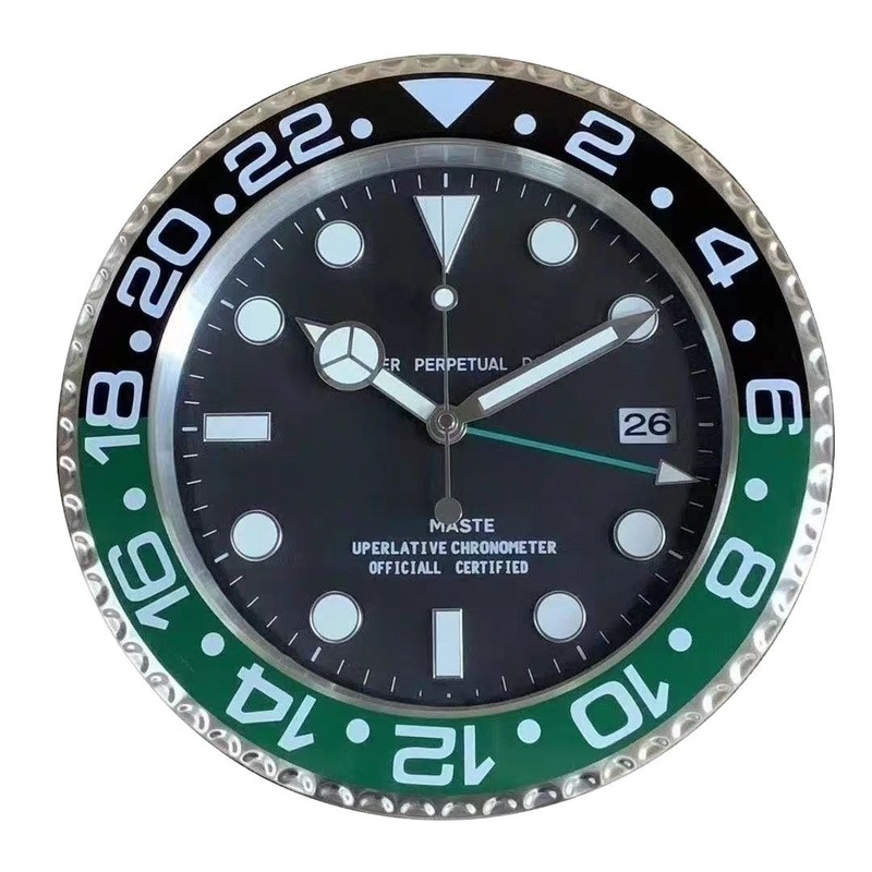 Fashionwallclock劳力水鬼迪通拿格林尼治系列金属14寸挂钟北欧|undefined