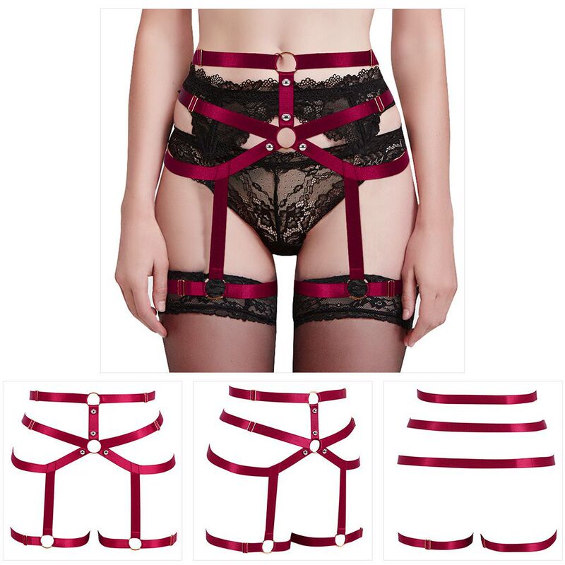 P Garter Belt Sexy Elastic Thigh Strap European and American Gothic Sex Belt Pure Desire Leg Belt Adjustable Nightclub Performance P Garter Belt Sexy Elastic Thigh Strap European and American Gothic Sex Belt Pure Desire Leg Belt Adjustable Nightclub Performance