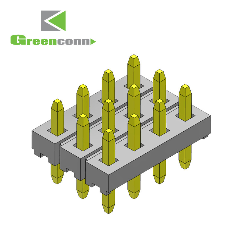格棱连接器排针系列Pin距2.00mm 四排单塑塑高1.50mm排针连接器