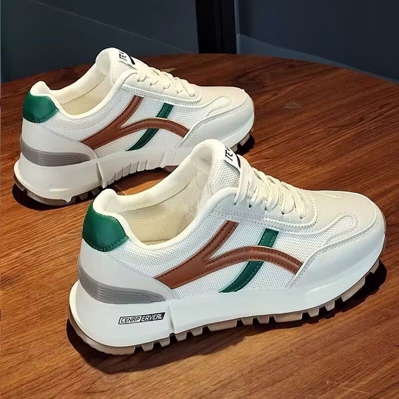 Zapatillas de mujer 2025 primavera nuevas zapatillas de malla versátiles zapatos casuales zapatos para correr antideslizantes ligeros moda tendencia ins.