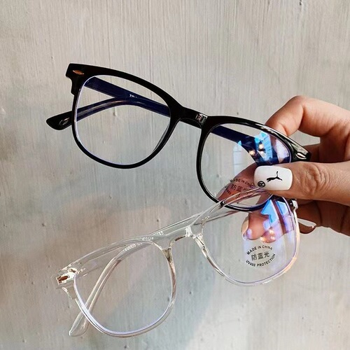 Cross-border wholesale anti-blue light flat glasses for men, retro rice nail glasses frames for women, myopia optical glasses frames