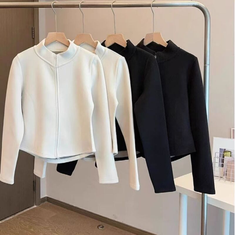 Graphene Yoga Wear Slim Sports Zipper Cardigan Top Autumn and Winter Warm and Versatile Slimming Look Long-Sleeved Sweatshirt Jacket Graphene Yoga Wear Slim Sports Zipper Cardigan Top Autumn and Winter Warm and Versatile Slimming Look Long-Sleeved Sweatshirt Jacket