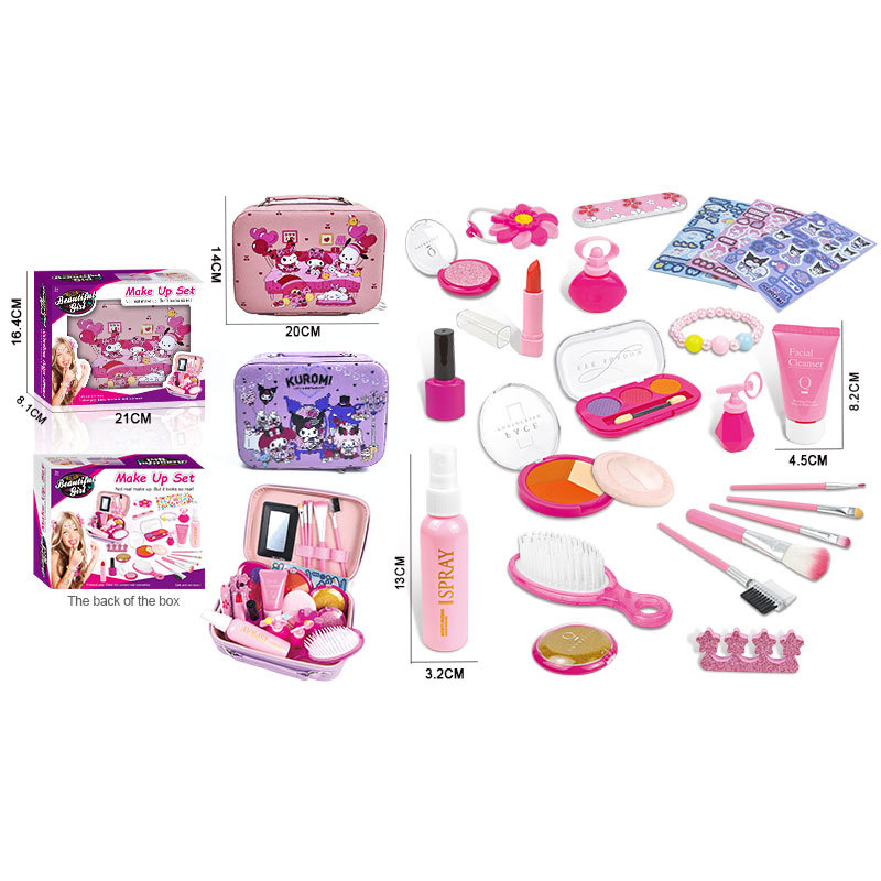 Niños transfronterizos en casa simulación de juguetes de maquillaje para niñas con paquetes de maquillaje no borrables para niñas para jugar