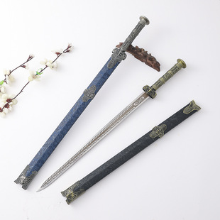 71cm Han sword exquisite pattern decoration ancient cold weapon sword uncut metal decorative sword wholesale