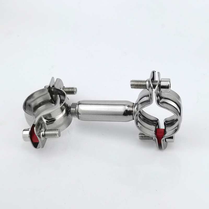 批发不锈钢管支架管卡双层调节双头管夹管道固定卡箍燃气管子固定