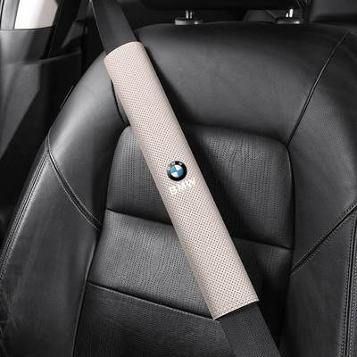 protective cover — Seat belt shoulder pad - bmw-round-label-38cm-suede-off-white-shoulder-pads-single-pack