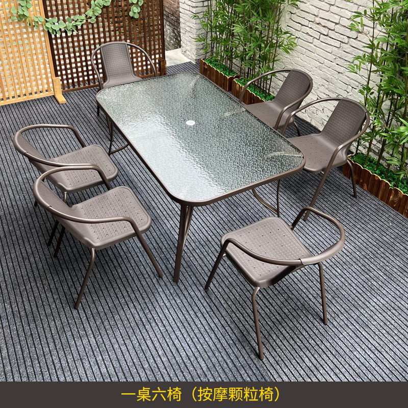 Mesa y sillas de metal para exterior, resistentes a la intemperie, para cafetería o jardín