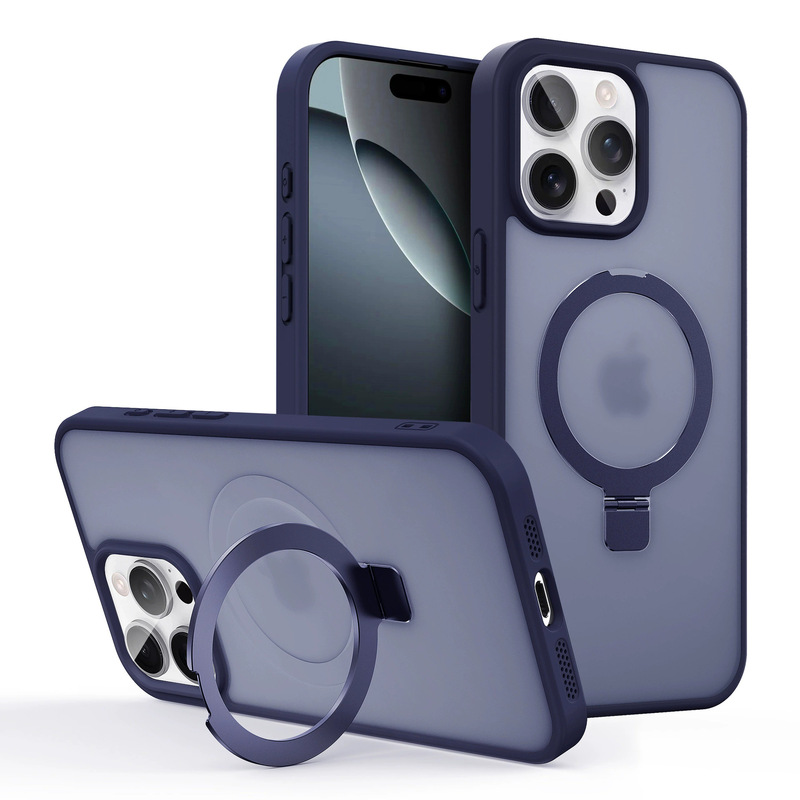 Apple 17ProMax用スマホケース、メタル製インビジブルスタンド、マグネット式iPhone16用マット肌触り保護ケース|undefined