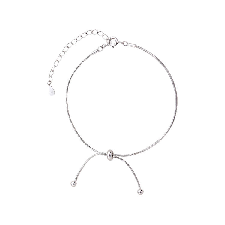 Round Bead Snake Bone Adjustable Anklet For Women, Ins Simple Niche Design, Sexy And Adjustable, New Model Wholesale_voghion.com