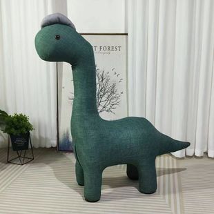 Knitted Long Neck Dinosaur Living Room Bedroom Ornaments Dinosaur Household Shoe Changing Stool Children's Cartoon Seat Housewarming Gift Chair